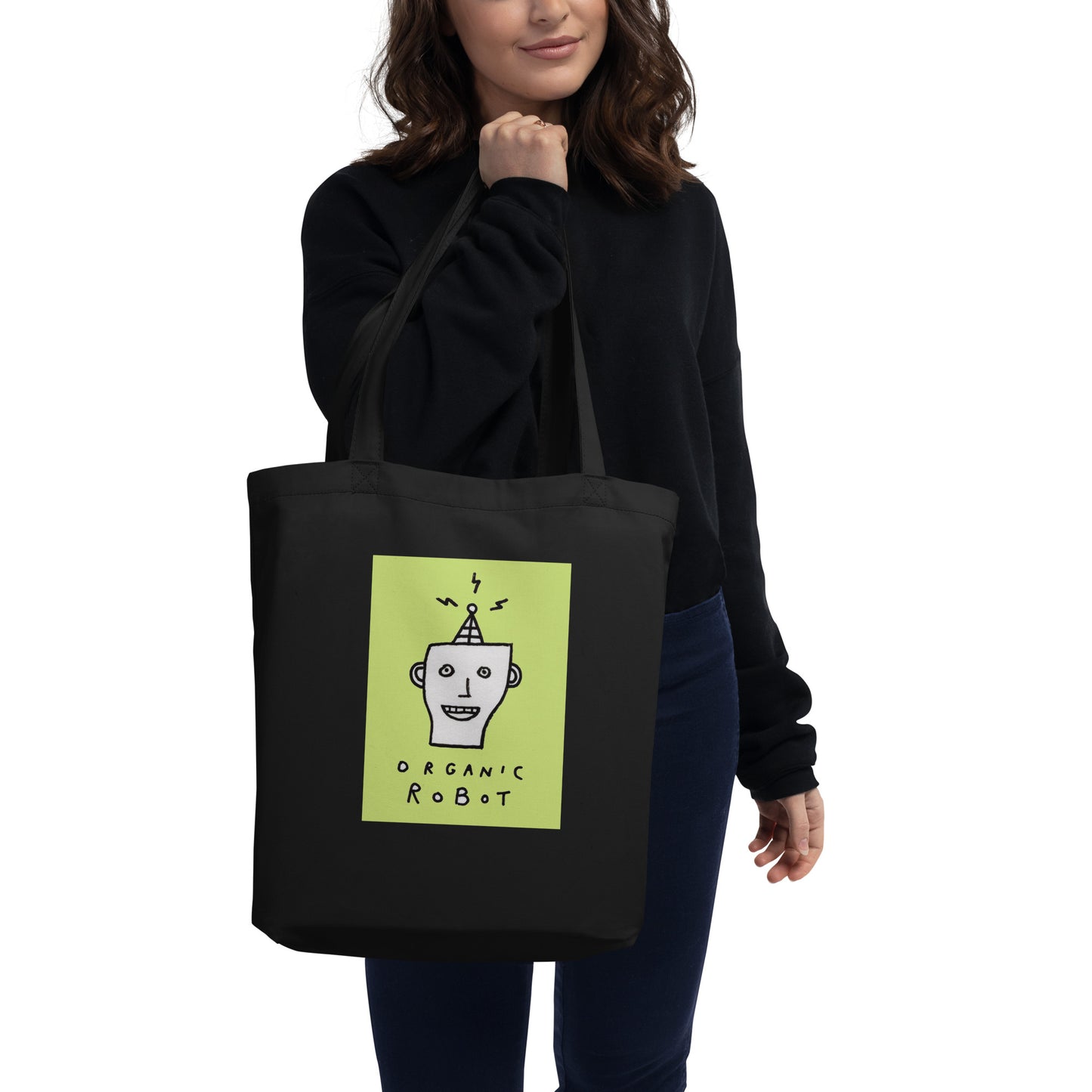 Organic Robot, Green - Eco Tote Bag