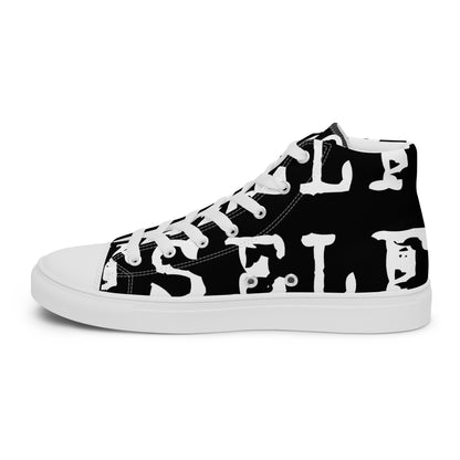 Self Word Design - Men’s high top canvas shoes