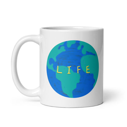 Life Globe - White glossy mug