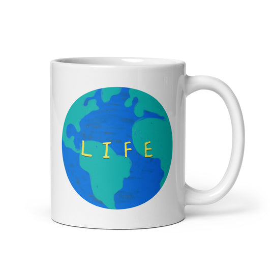 Life Globe - White glossy mug