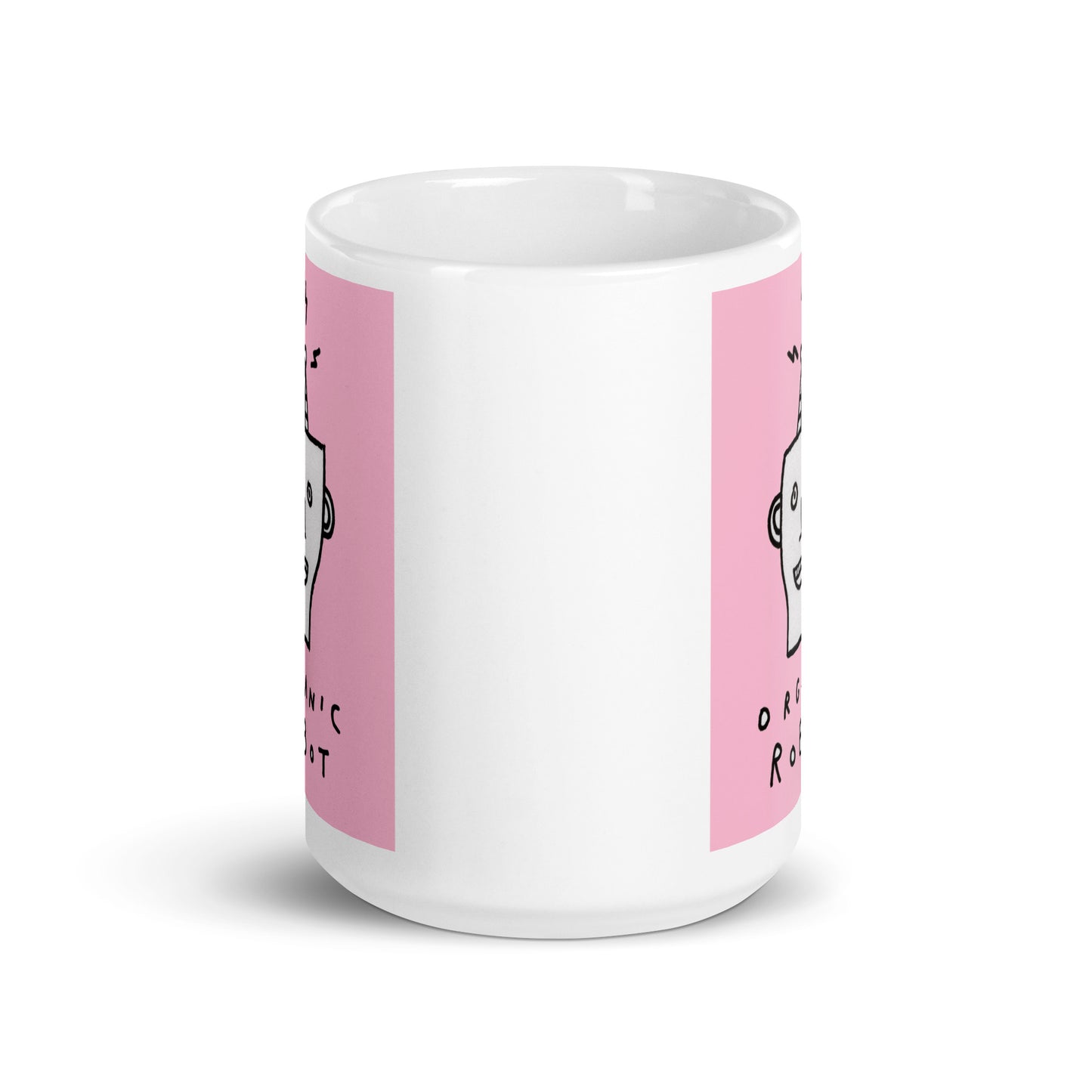 Organic Robot, Pink - White glossy mug