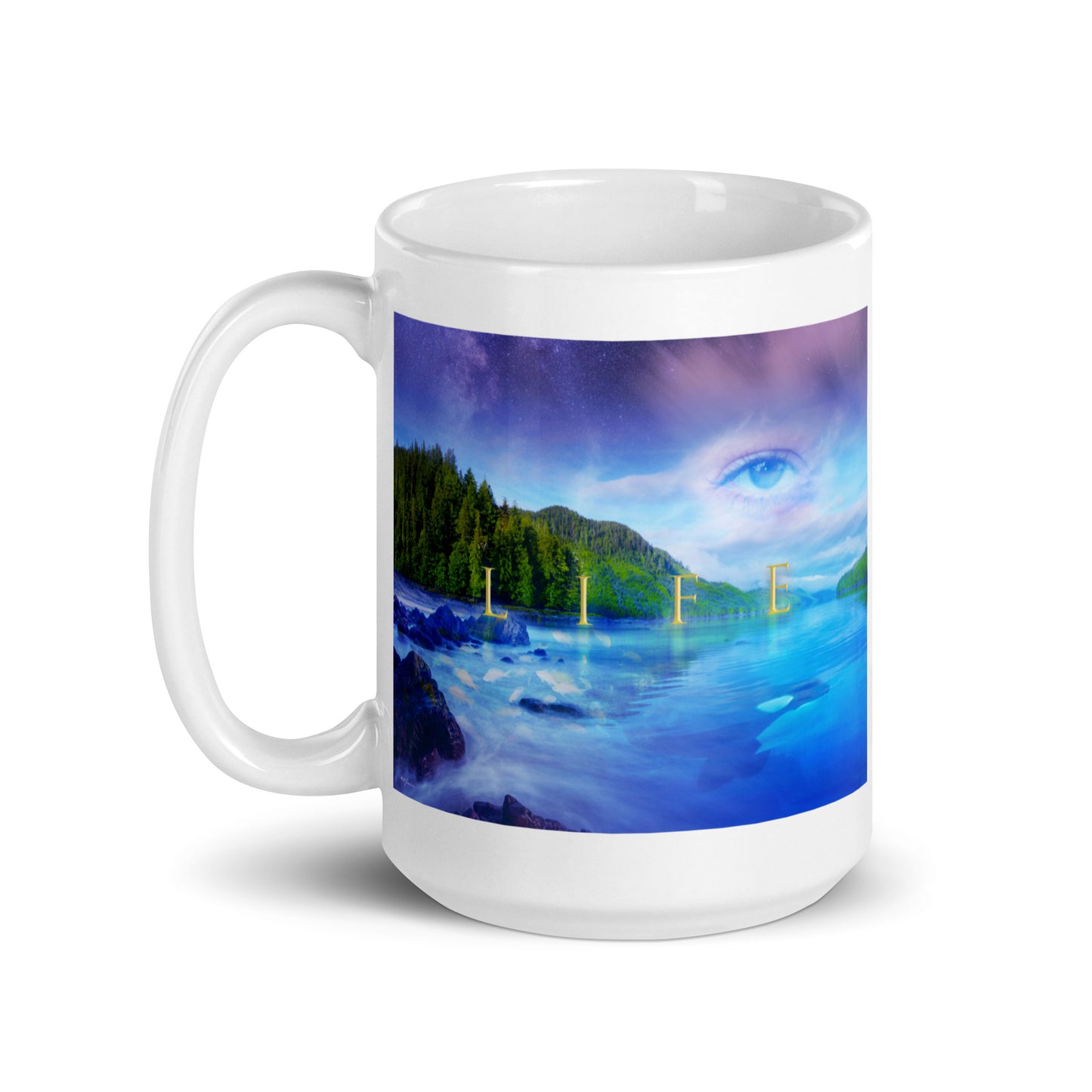 Life Landscape - White glossy mug