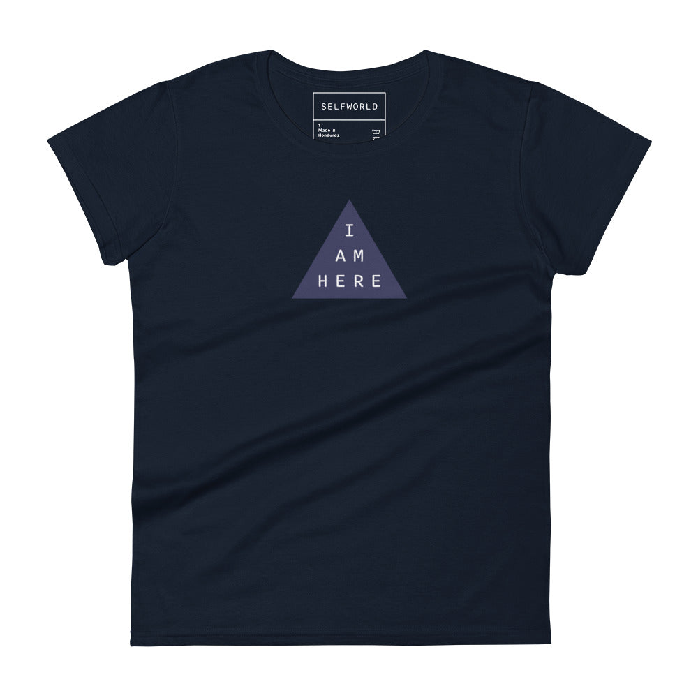 I Am Here - Purple Triangle - Women's short sleeve t-shirt