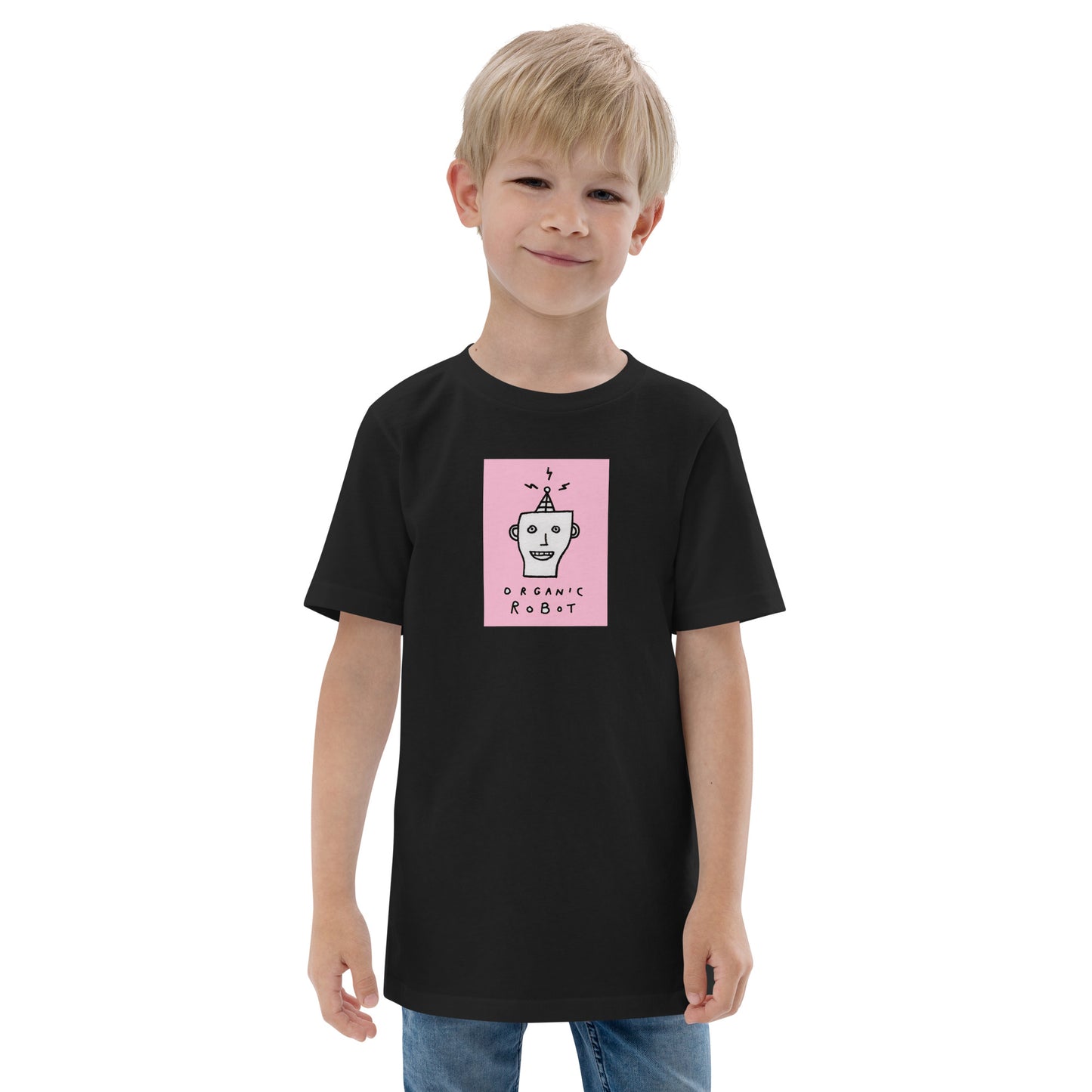 Organic Robot, Pink - Youth jersey t-shirt