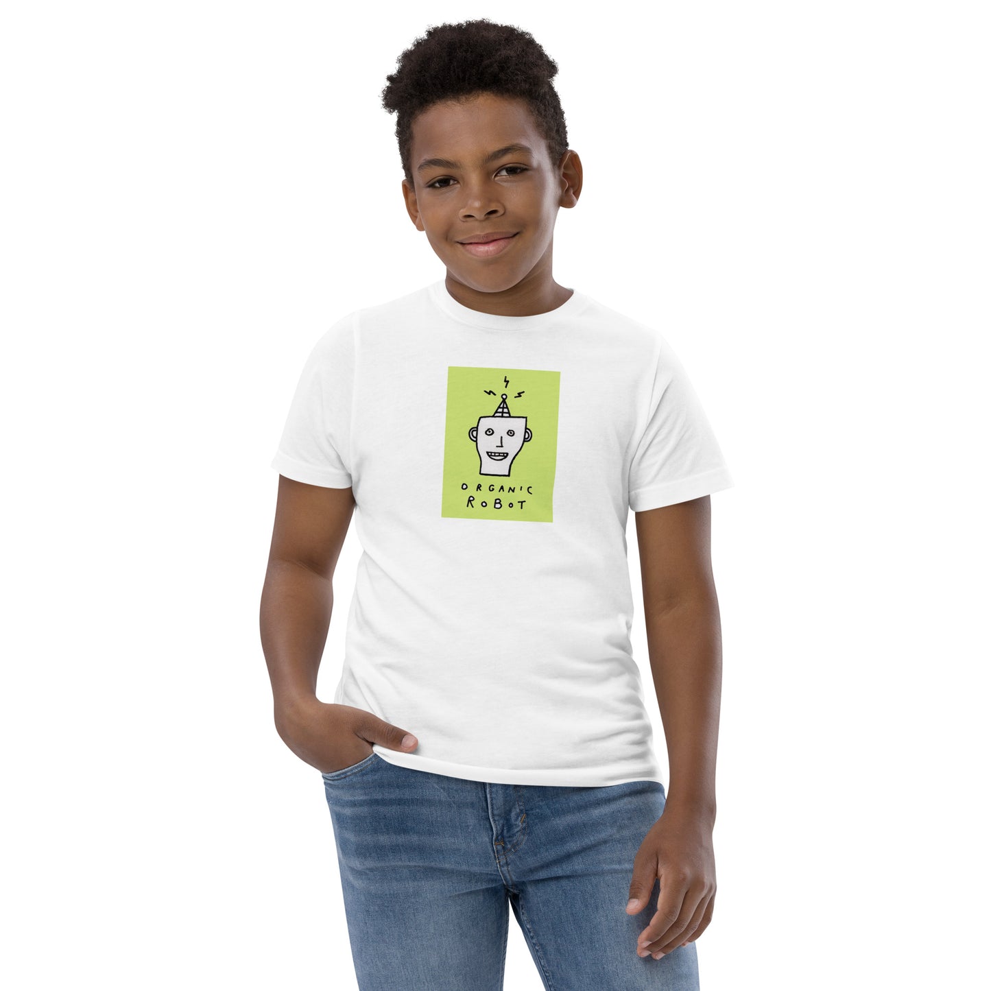 Organic Robot, Green - Youth jersey t-shirt